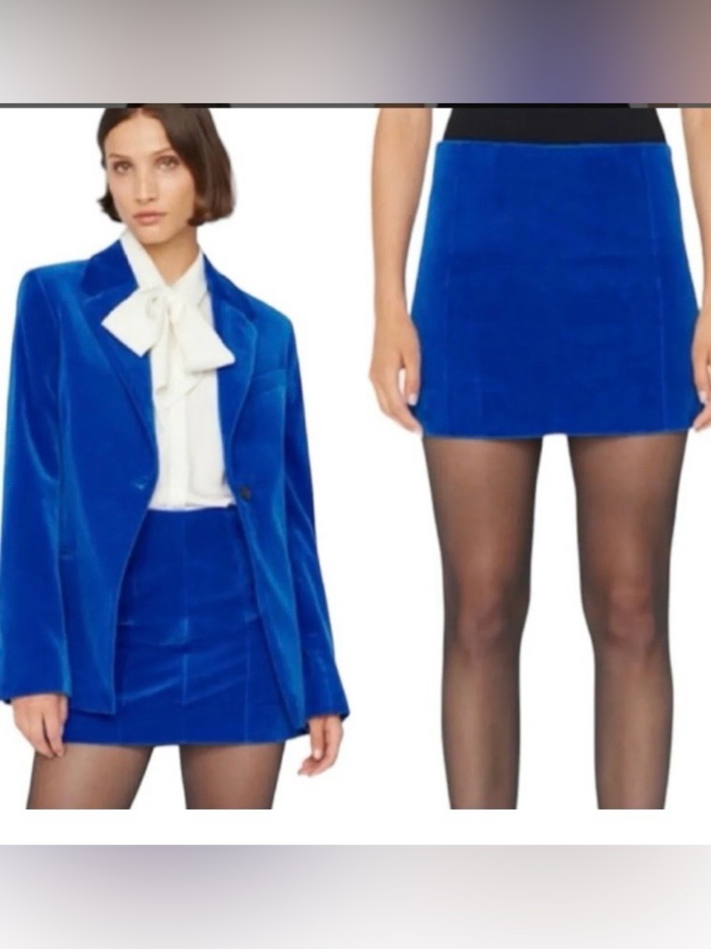 FRAME Bluette Velvet seamed Mini Skirt . Sz 00. NWT